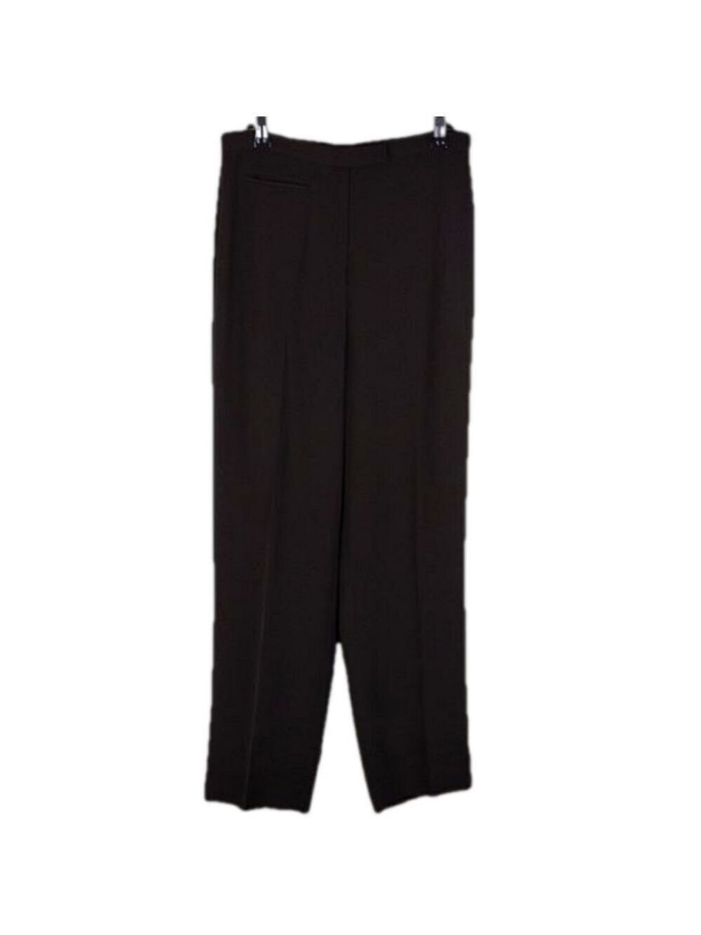 Apostrophe Brown Polyester Flat Front High Rise Straight Leg Casual Trouser Pant